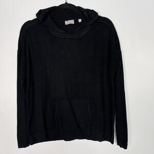 Evolution Womens Medium M Black Sweater Hoodie Knit Long Sleeve Casual Cozy